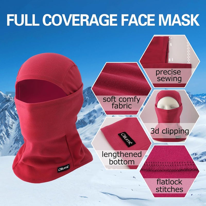 Oliumt Balaclava Ski Mask, Warm, Breathable & Lightweight, Full Coverage Fleece Winter Face Mask for Men & Women - Image 3